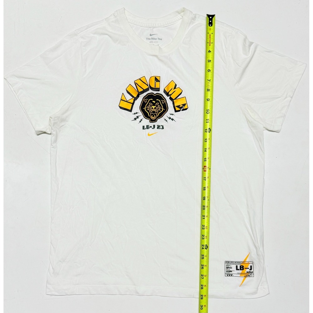 Nike The Nike Tee Dri-FIT LBJ King Me Lion T-Shirt Mens XL White